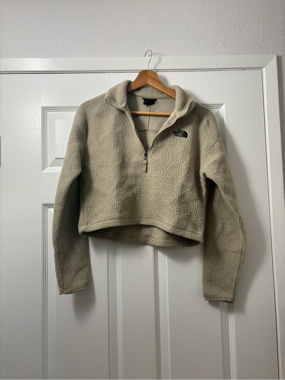 The North Face Tan Sherpa-Lined Half Zip Pullover